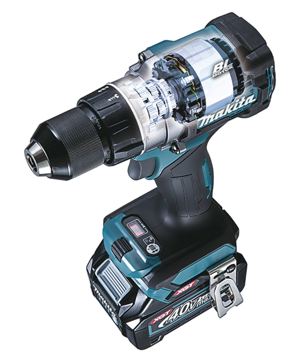 Perceuse visseuse sans-fil Makita DF001GD201 - 40V Li-ion - 2 batteries 2,5 Ah - MAKPAC - Brushless - 115 Nm-image