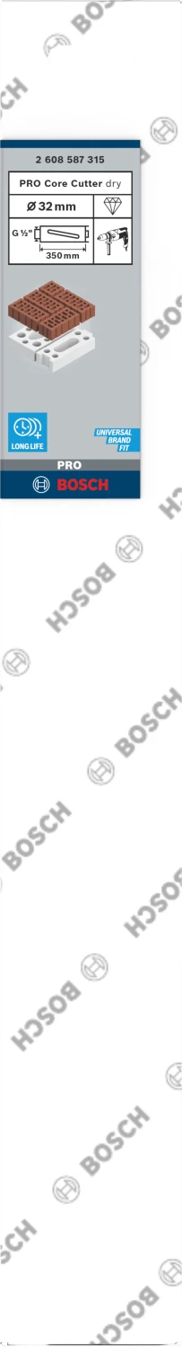 Bosch 2608587315 - Couronne de forage à sec diamantée G 1/2" 32 x 350 x 7 mm, 3 segments-image