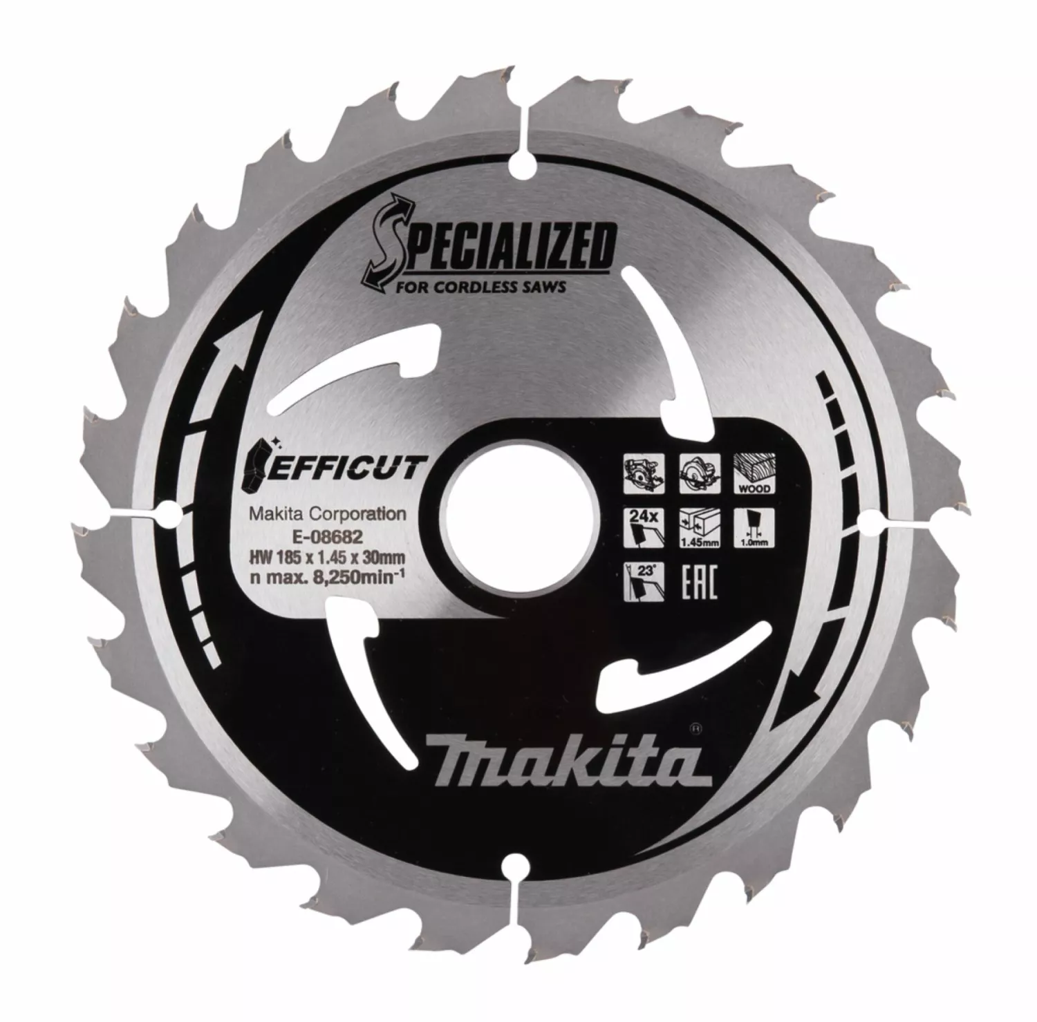 Makita E-08682 Cirkelzaagblad - Efficut - 185x30x24T - Hout-image
