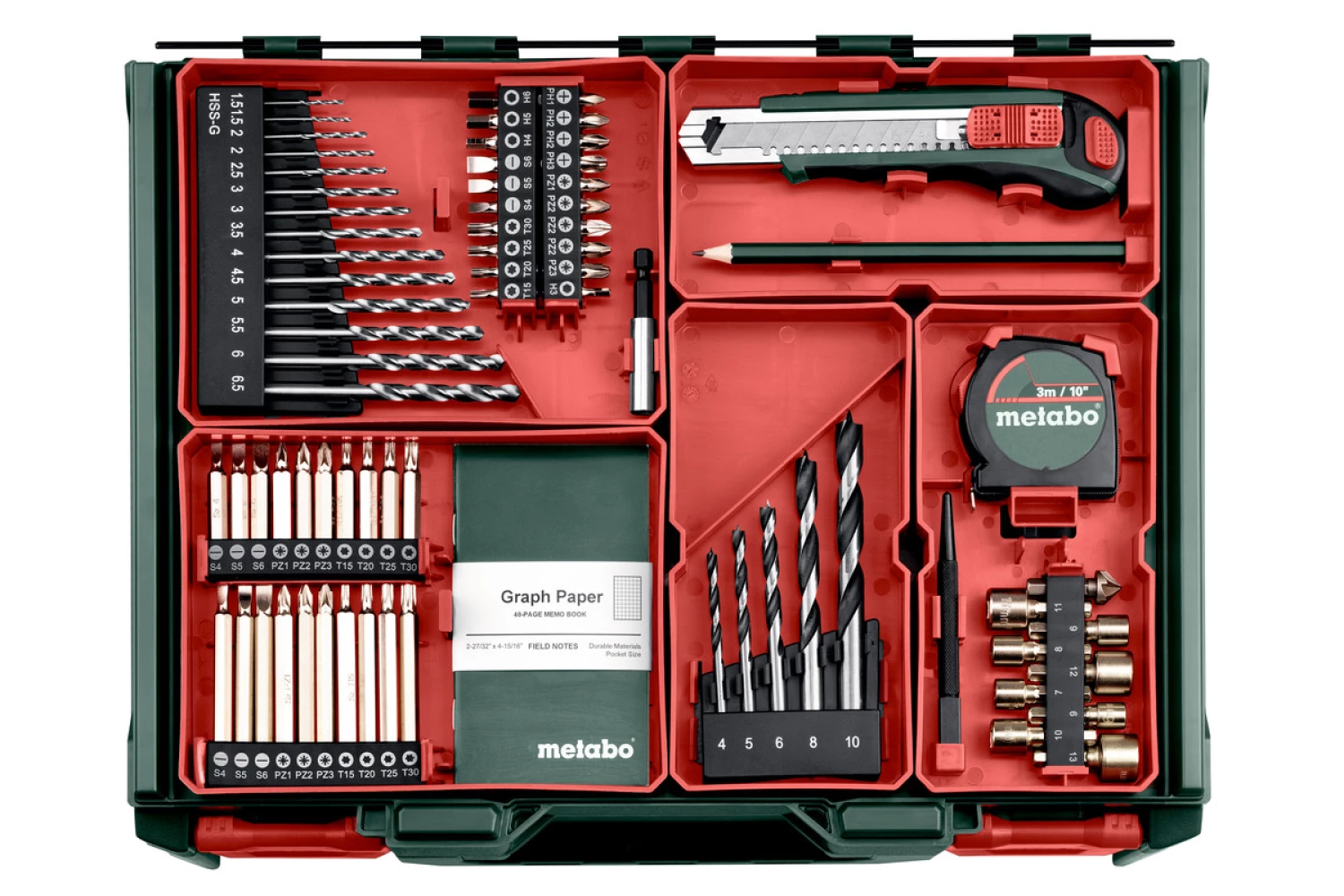 Metabo BS 18 Set Mobile workshop 18V Li-ion accu schroef-/boormachine set (2x 2.0Ah accu) in koffer incl. 74-Delige accessoiresset-image