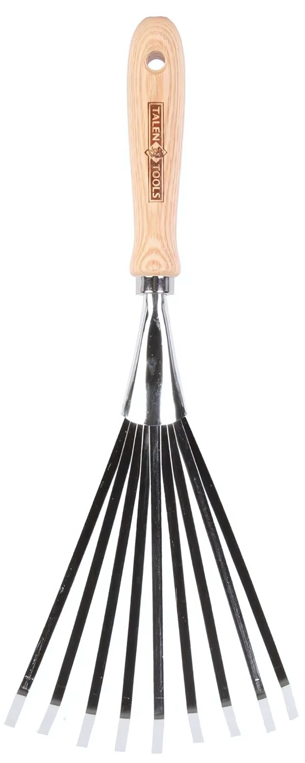 Talen Tools G77 Handbladharkje - 9 tanden - Verzinkt staal - Essenhouten handvat