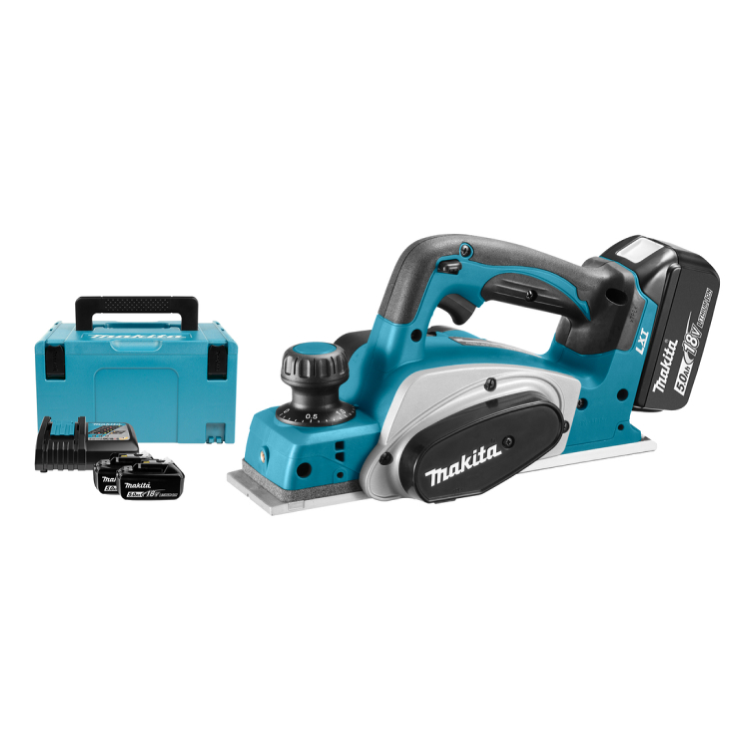 Makita DKP180RTJ Rabot sans-fil  - 18V Li-ion - 2 batteries 5,0 ah - MAKPAC - 82 mm - 2 mm-image