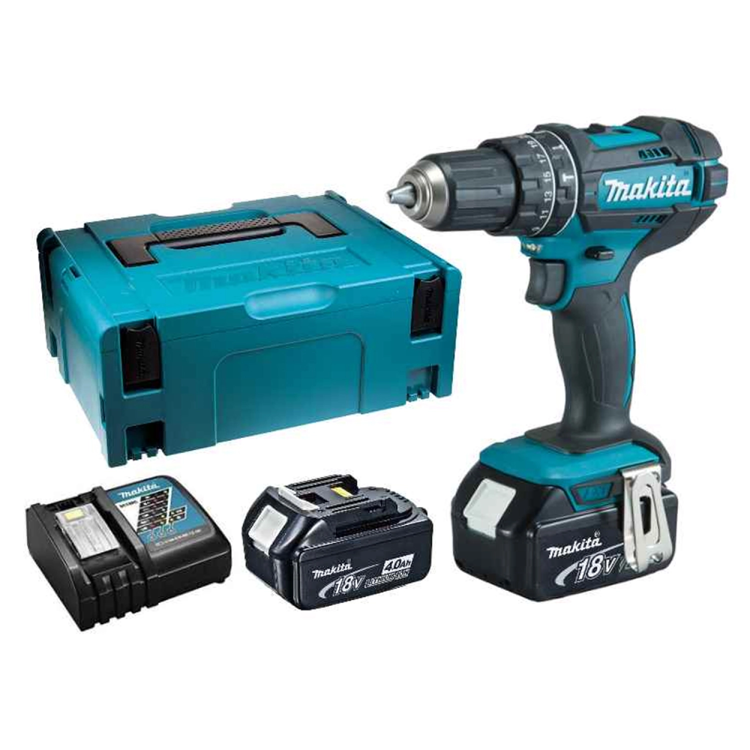 Makita DHP482RMJ - Set de Perceuse visseuse à percussion 18V Li-Ion (2x batterie 4,0Ah) dans MAKPAC-image