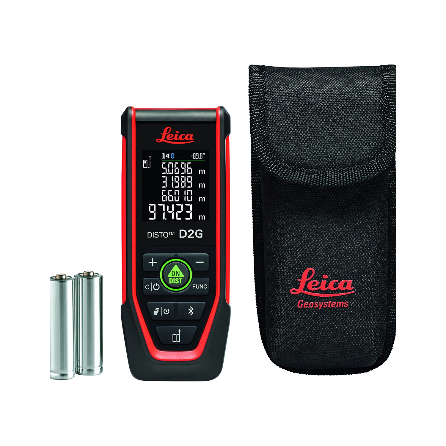 Leica D2G-2 Afstandsmeter in tas - Bluetooth / NFC - groen - 150m - IP54-image