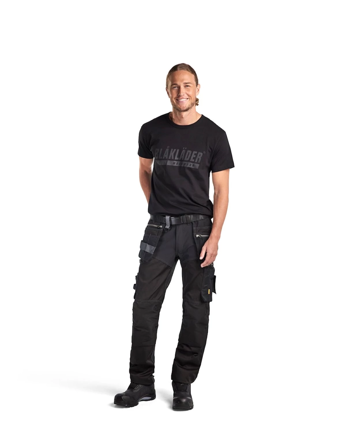 Blåkläder 1599 Pantalon de travail avec empiècements stretch et poches à clous - noir - taille 46 (S)-image