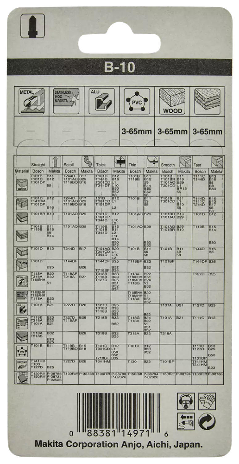 Makita A-85628 HCS Decoupeerzaagblad B10 - zuiver - Hout / Kunststof (5st)-image