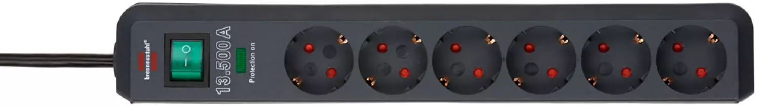 Brennenstuhl 1159710 6 Voudige Stekkerdoos met overspanningsbeveiliging - 3680W - 1,5m x 34cm-image