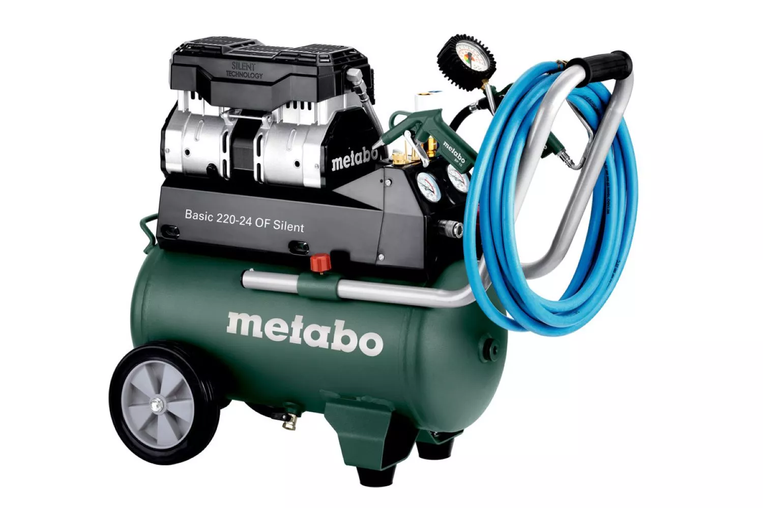 Metabo Basic 220-24 OF Silent compressor - 1100W - 8 Bar - 24L - 110 l/min-image