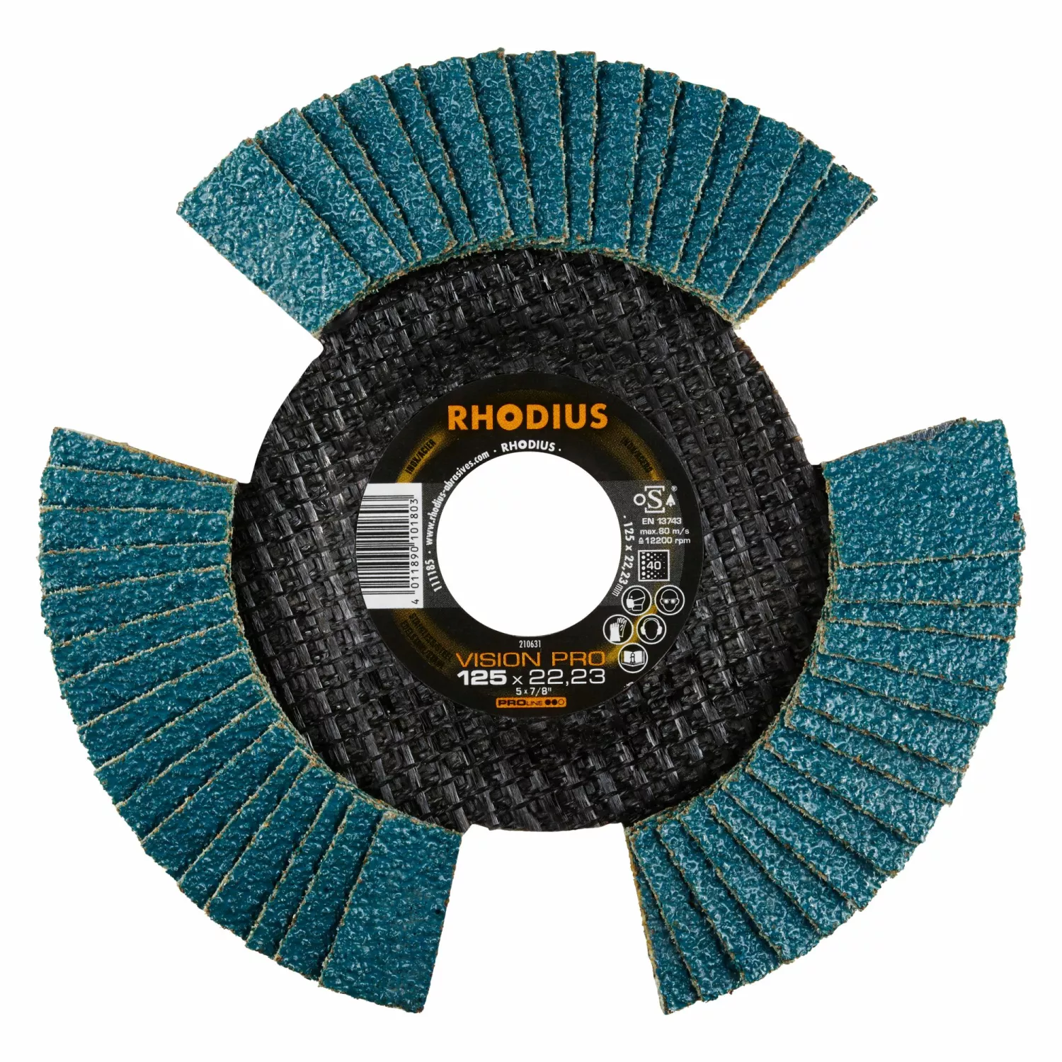 Rhodius 210631 Vision Pro PROline ll Disque à lamelles 125x22,23 (10 pièces) K40-image