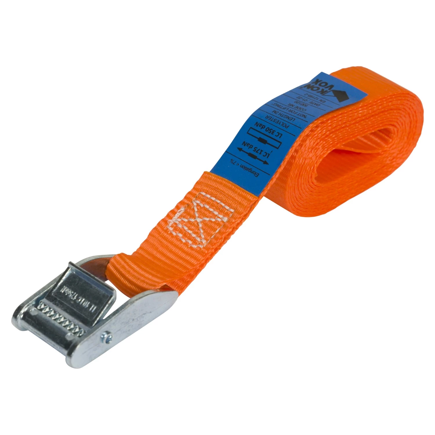 Konvox LAZE1400-3009 Sangle d'arrimage sans fin avec boucle de serrage - 2m x 25mm - LC175/350 - Orange-image