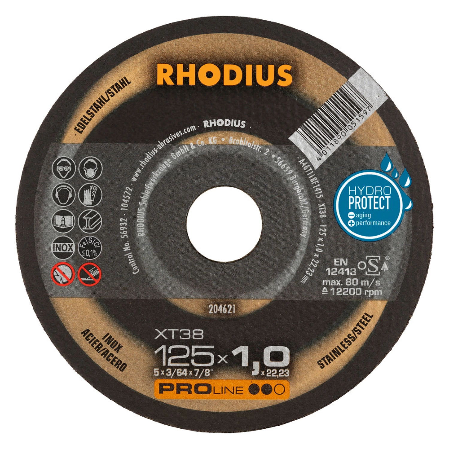 Rhodius 204621 XT38 PROline ll Doorslijpschijf extra dun 125 x 22,23 x 1,0mm (50 st)-image