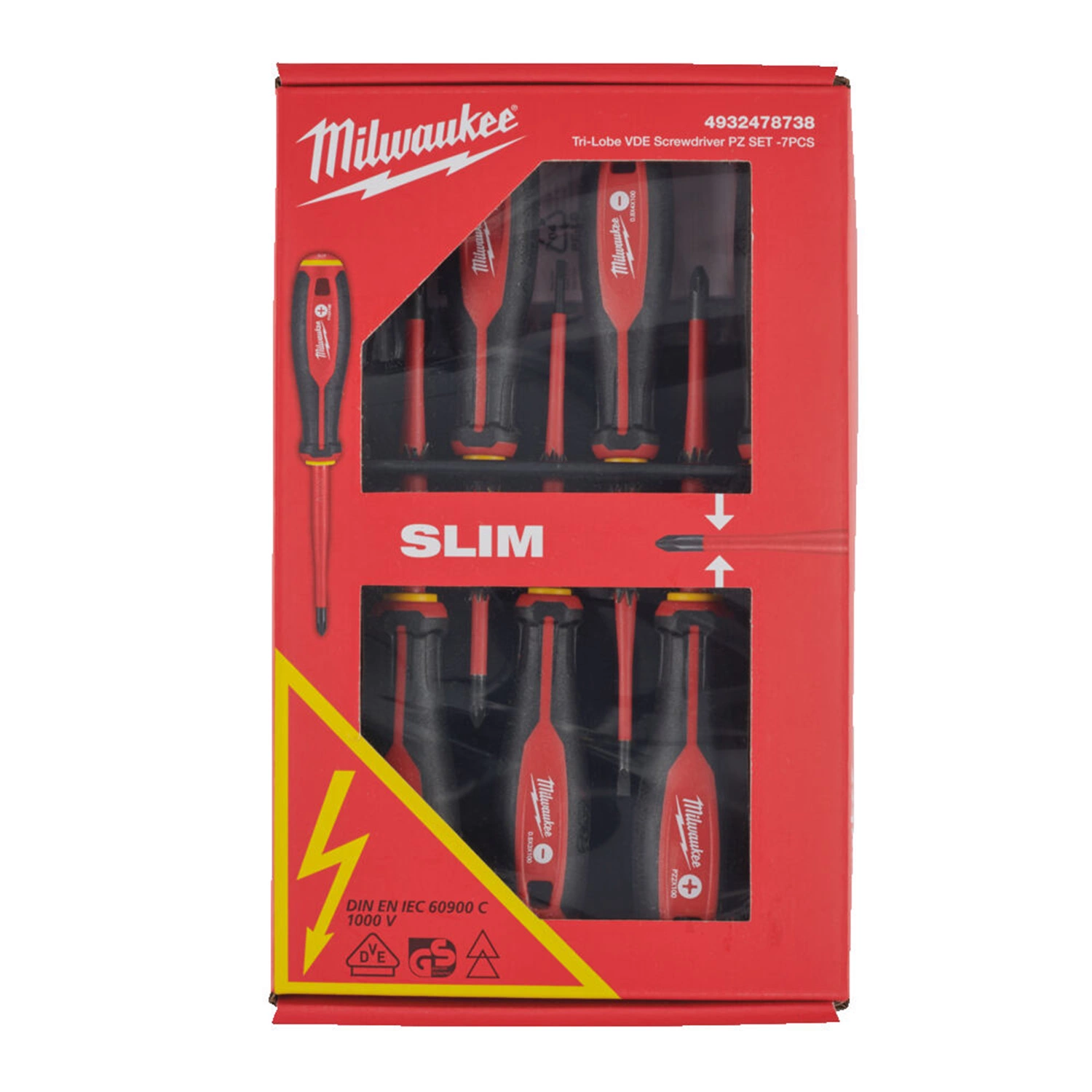 Milwaukee 4932478738 7-delige Tri-Lobe VDE Schroevendraaierset - Pozidriv-image