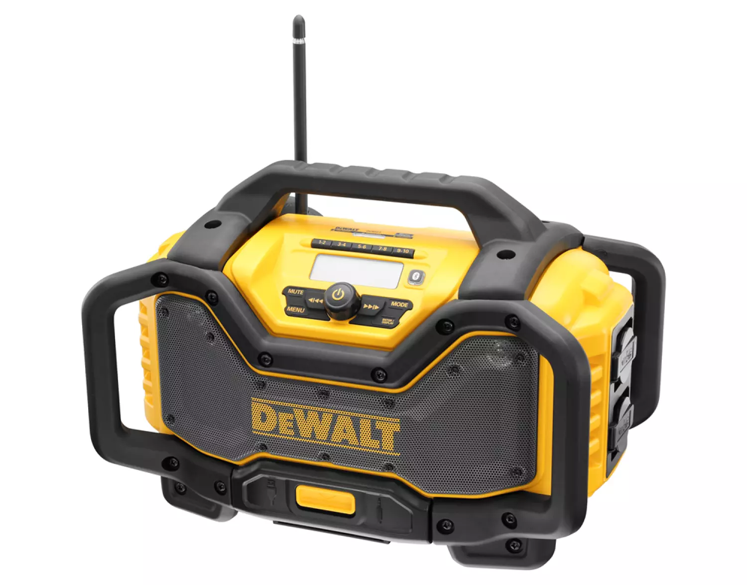 DeWALT DCR027-QW 18 V Li-ion XR batterie DAB+ radio de chantier avec fonction de recharge - fonctionne sur secteur et batterie-image