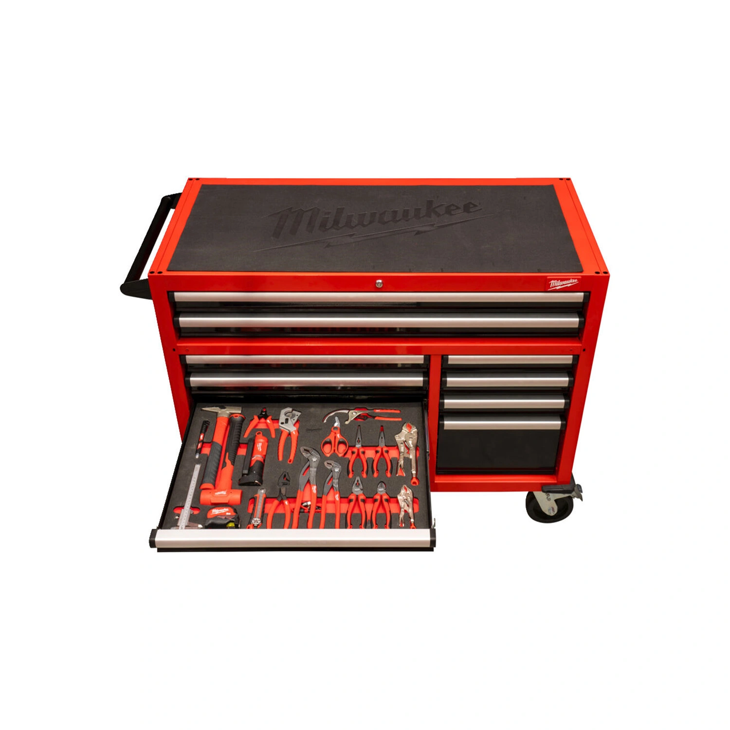 Milwaukee 4932502079 TOOLGUARD Stalen Gereedschapswagen gevuld - 501-delig - 10 laden - 46" / 117 cm