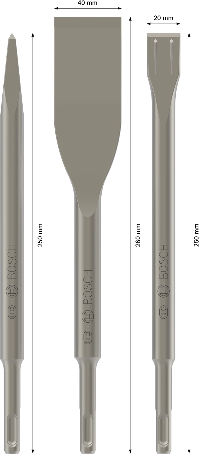 Bosch 2607019159 SDS-Plus 3 delige Beitelset-image