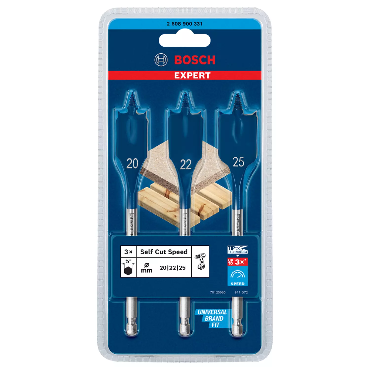 Bosch 2608900331 EXPERT 3-delige speedborenset Self Cut Speed - 20/22/25mm-image