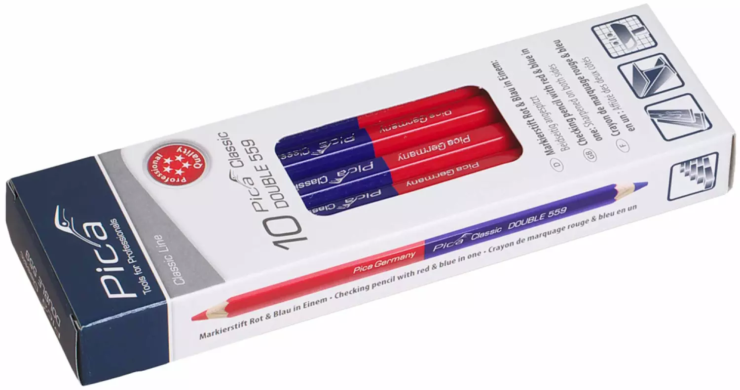 Pica Classic DOUBLE 559 - Crayon Rouge/blue - 175mm (10pcs)-image