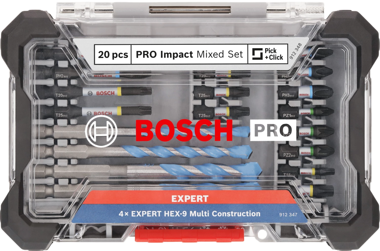 Bosch 2608521U83 Jeu mixte de 20 embouts de tournevis à chocs PRO et de forets Multi Construction-image