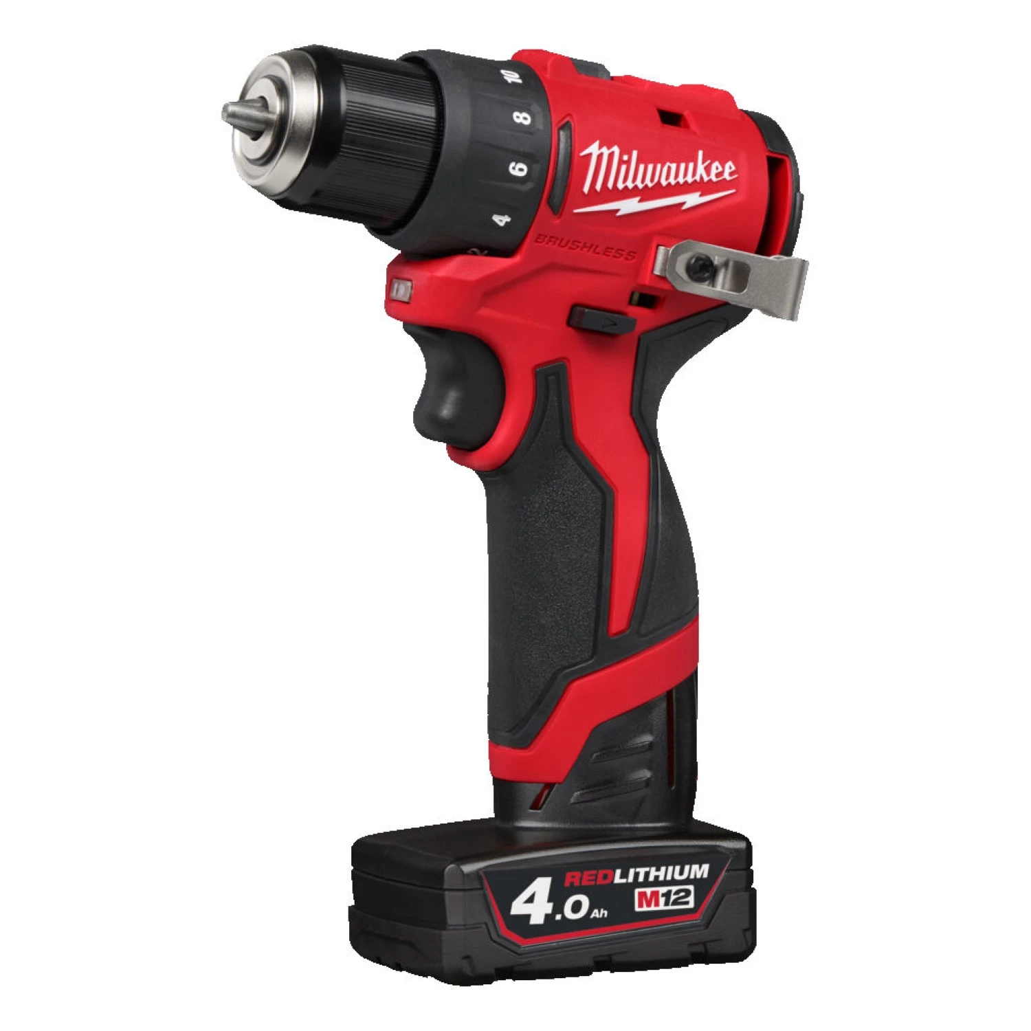 Milwaukee M12 BLDDRC-402C 12V Li-ion batterie perceuse/visseuse (2x 4,0Ah batterie) dans un coffret - 40Nm-image