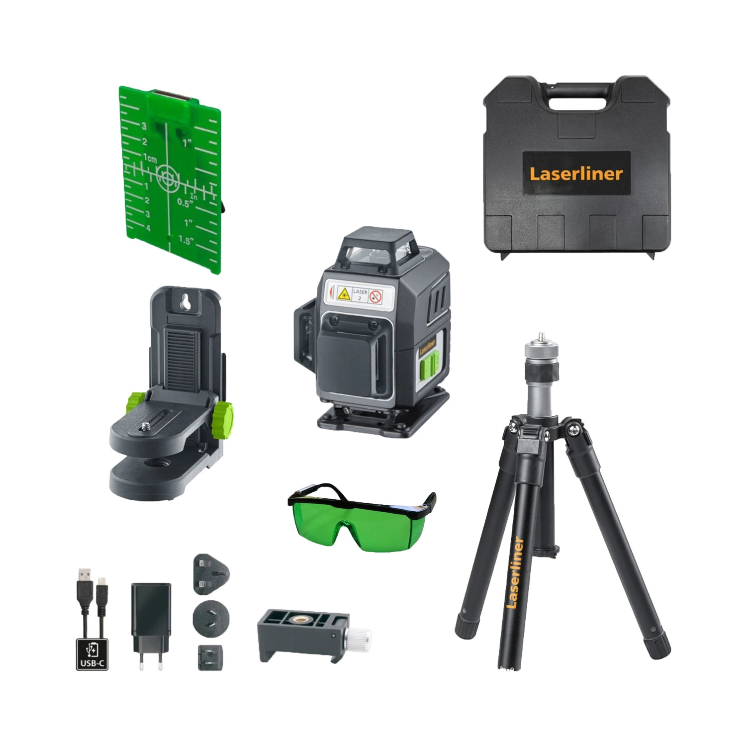 Laserliner PocketPlane-Laser 4G Kruislijnlaser in koffer - 4 lijnen - groen - 30m + SpiderStand statief-image