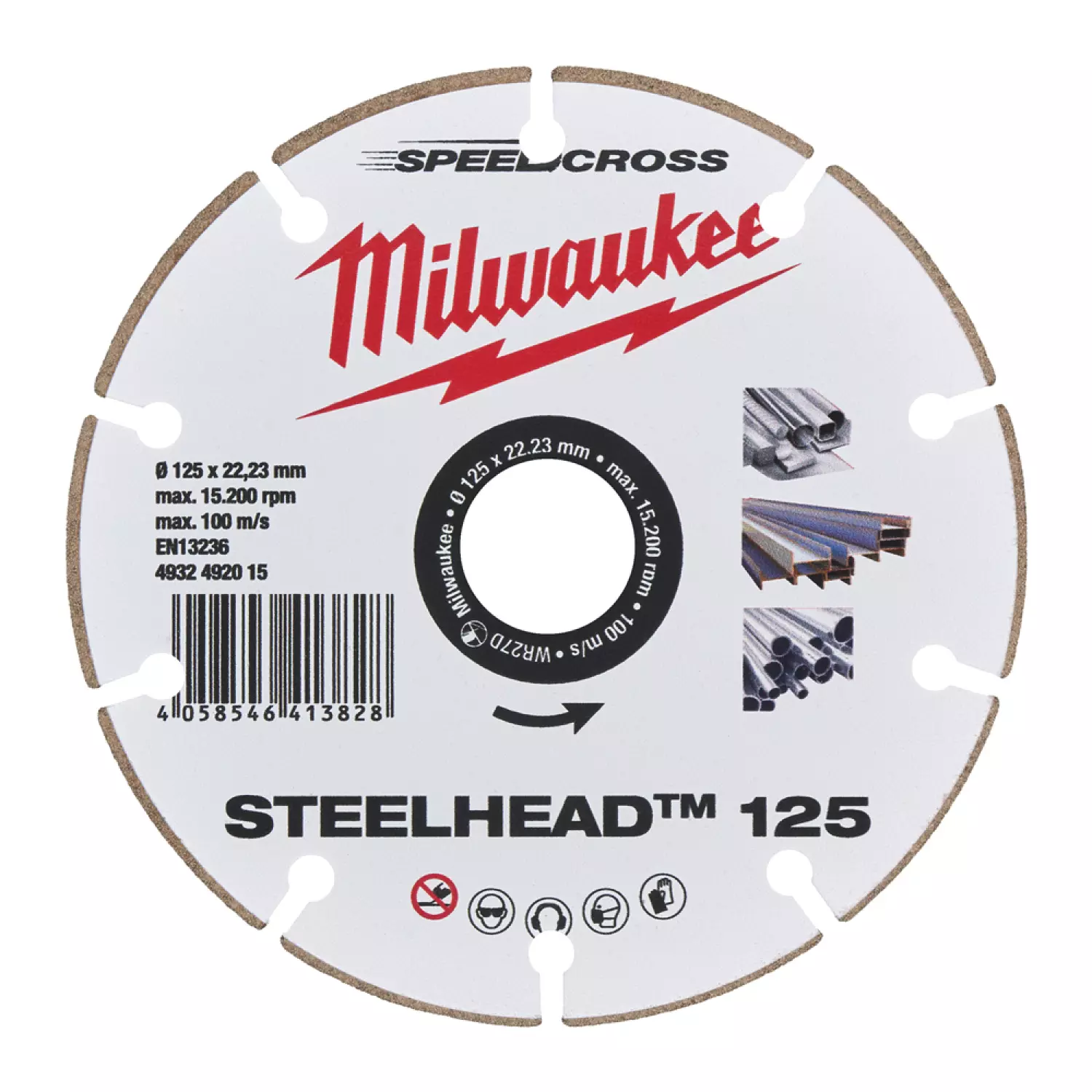 Milwaukee 4932492015 Disque abrasif diamanté x VitesseCross Steelhead™ - 125mm-image