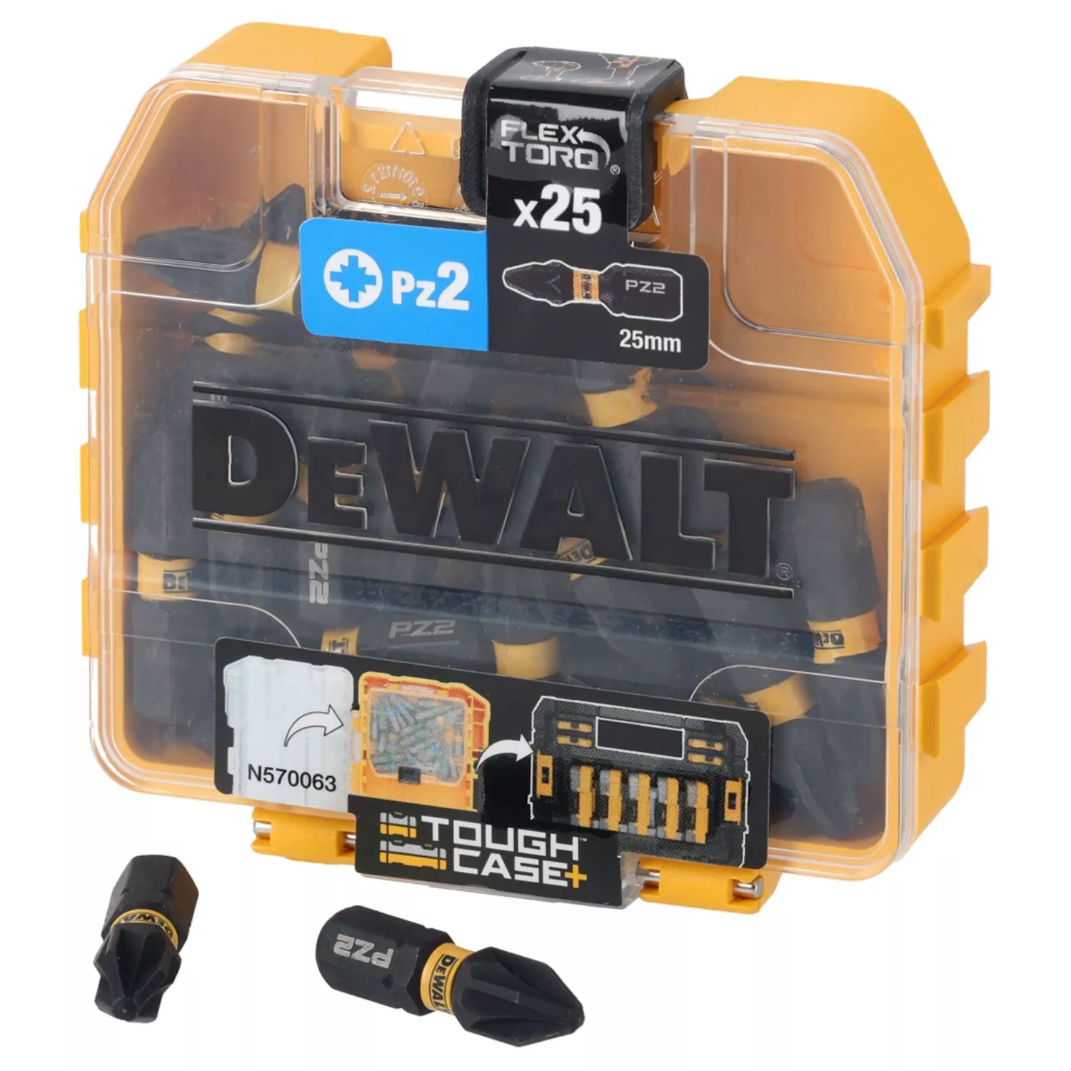 DeWALT DT70556T PZ2 Bit de torsion à impact extrême définie dans Tic TAC Dispensateur - 25 mm (25e)-image