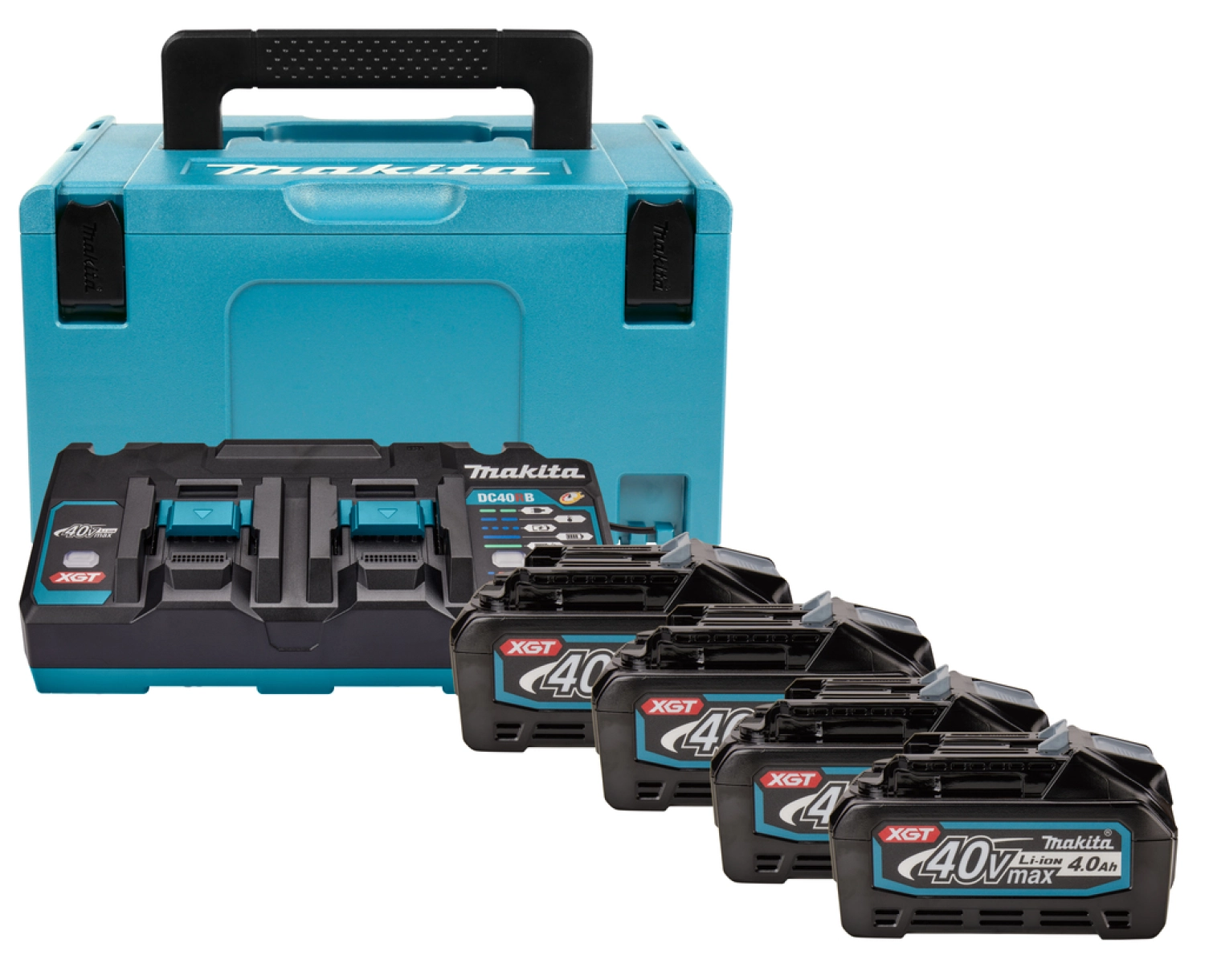 Makita XGT 40V MAX Li-ion Battery Starter Set (4x 4.0h) + Duol Vein in Mbox-image