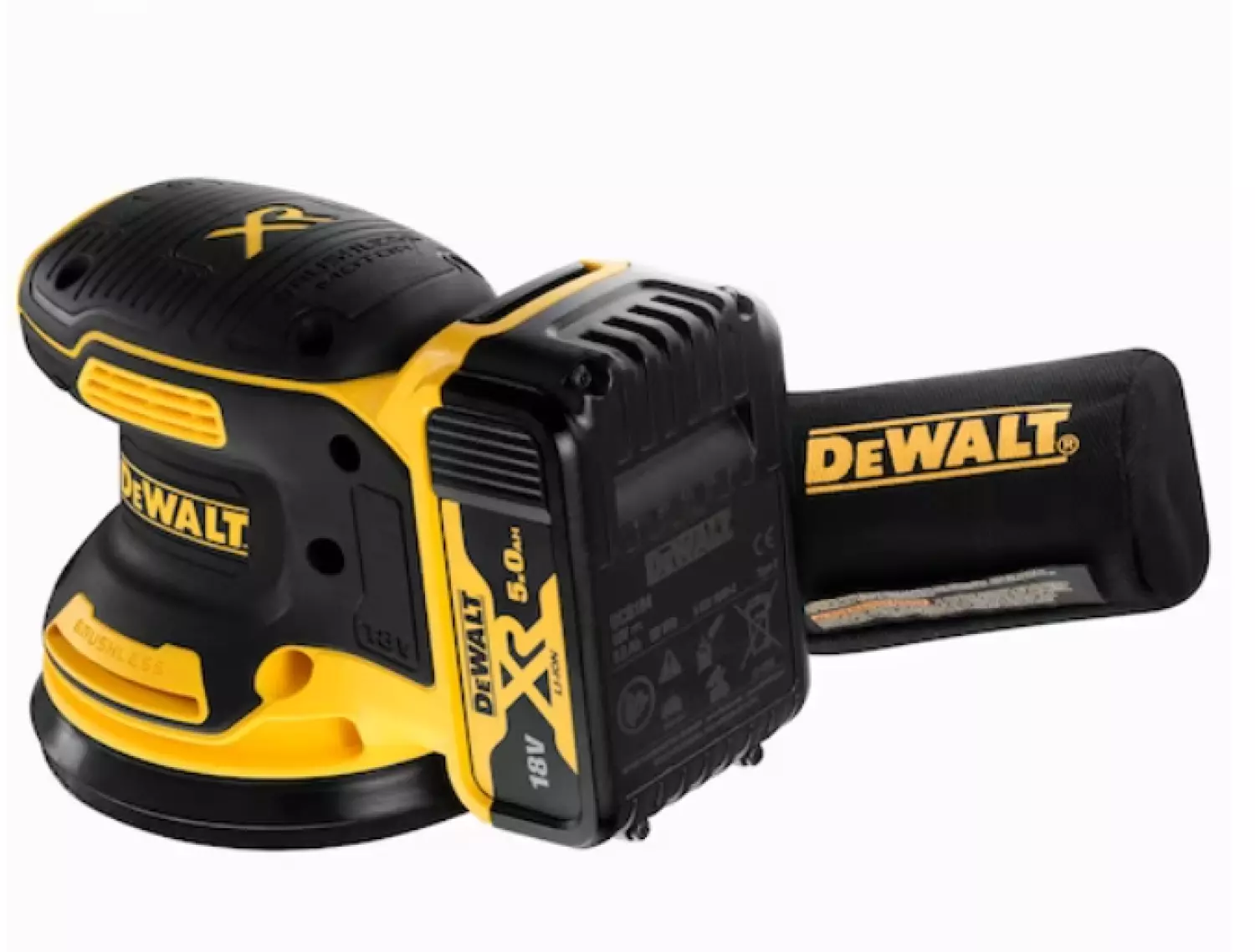 DeWALT DCW210P2 18V Li-ion Accu excenterschuurmachine set (2x 5.0Ah accu) - 125mm-image