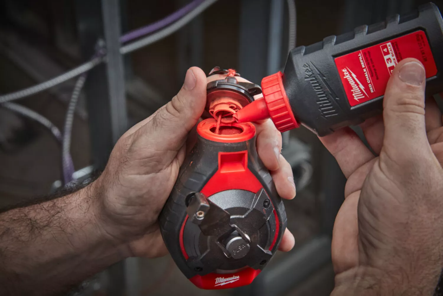 Milwaukee 4932498391 Kit de corde à tracer 30m - ligne épaisse - incl. craie de traçage rouge-image