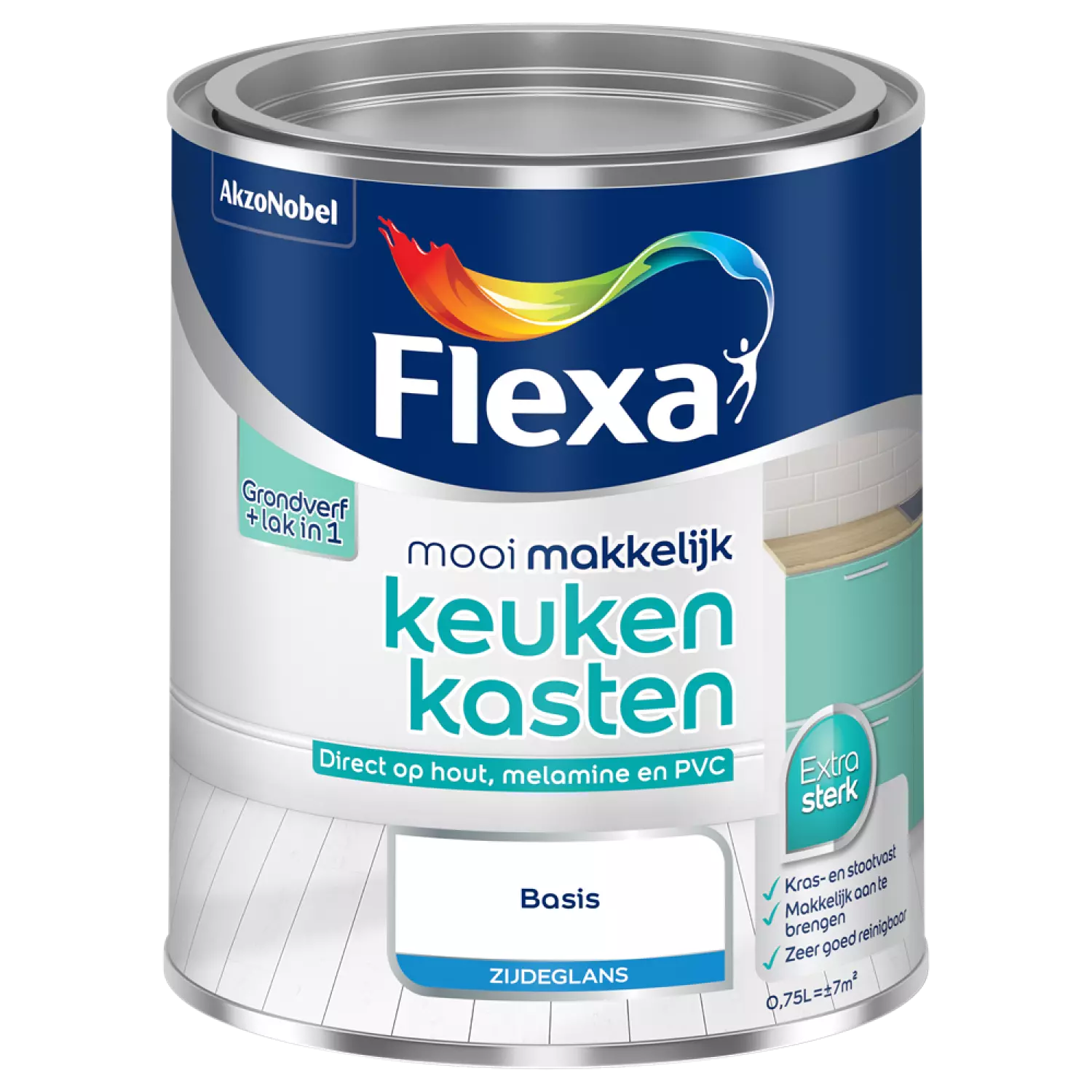 Flexa Mooi Makkelijk Keukenkasten Zijdeglans - op kleur gemengd - 0,75L-image