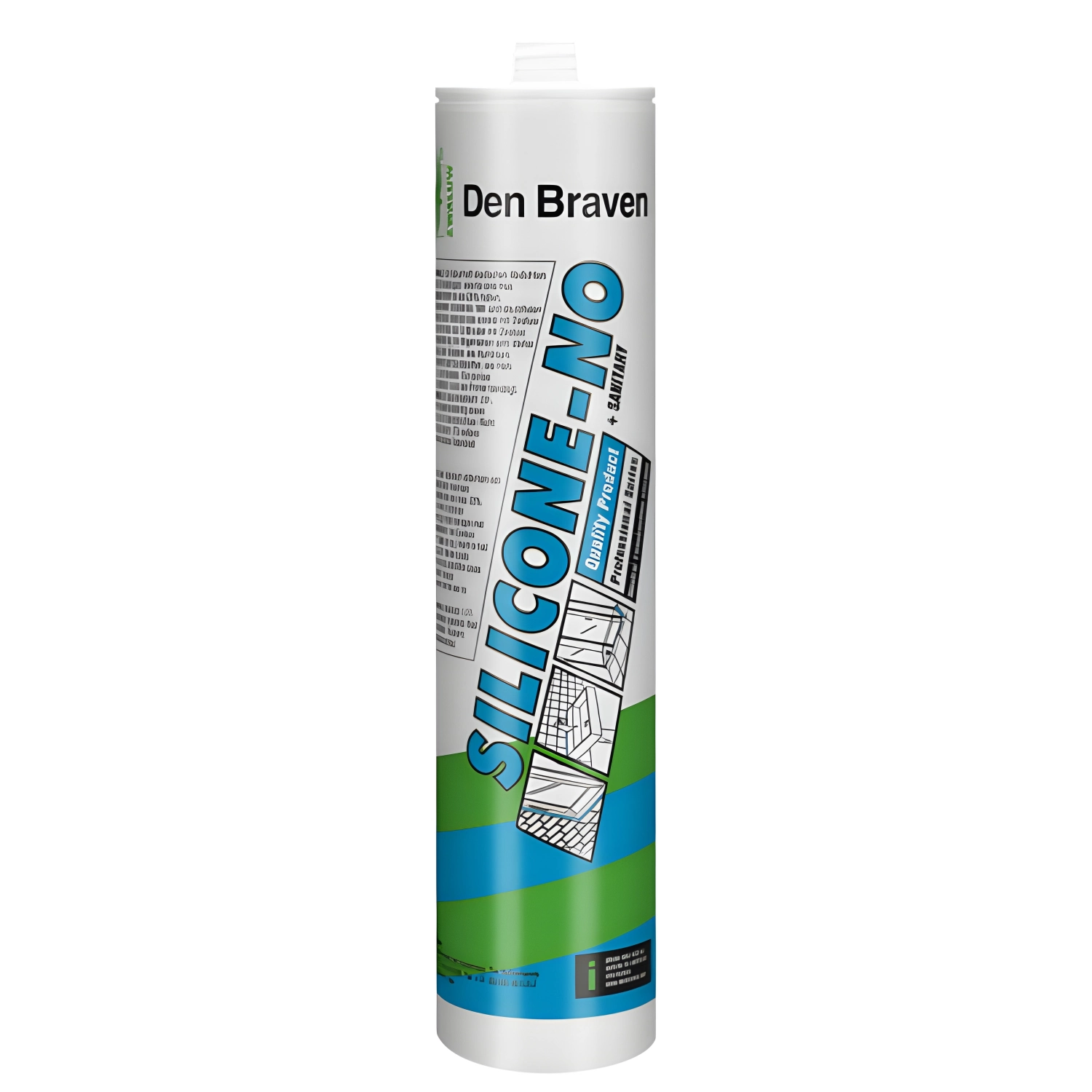 Zwaluw Den Braven 30618904 - Silicone-NO + Sanitary Silicone Kit - Blanc - 310ml