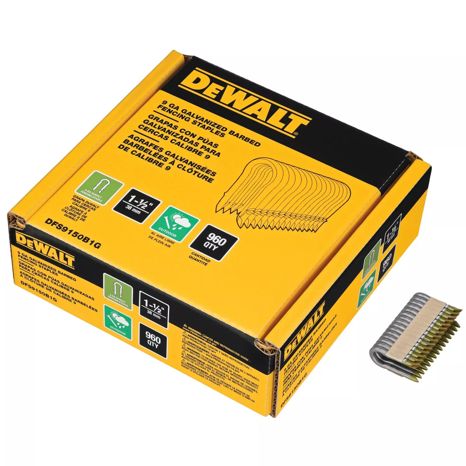 DeWALT DFS9150B1G-QZ Agrafes 3,7-4,0 mm - 40 - Galvanisées - 960 pièces-image