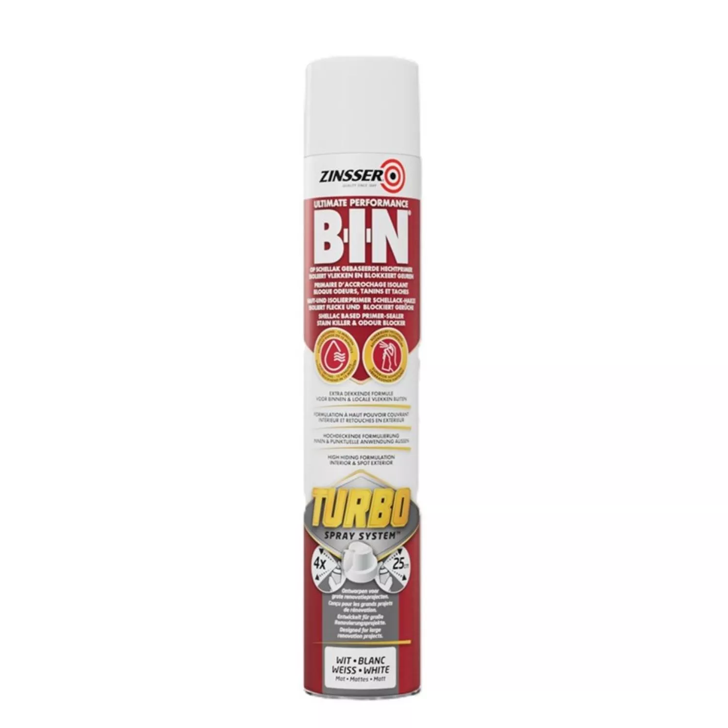 Zinsser Bin Turbo spray primer - wit - 0,75L-image