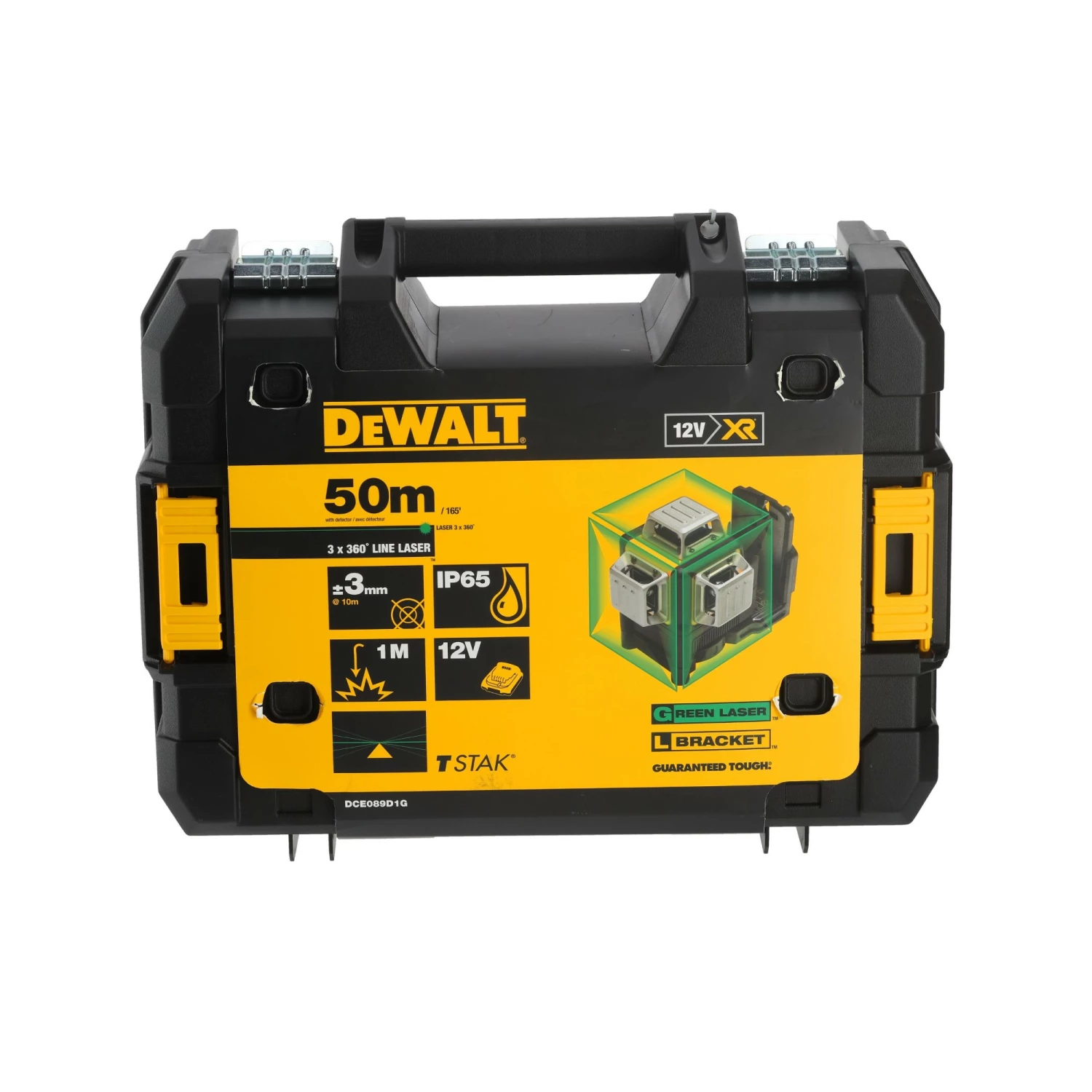 DeWALT DCE089D1GTRI 10.8V Li-Ion accu Kruislijnlaser in koffer (1x 2,0Ah accu) + statief - 30m-image
