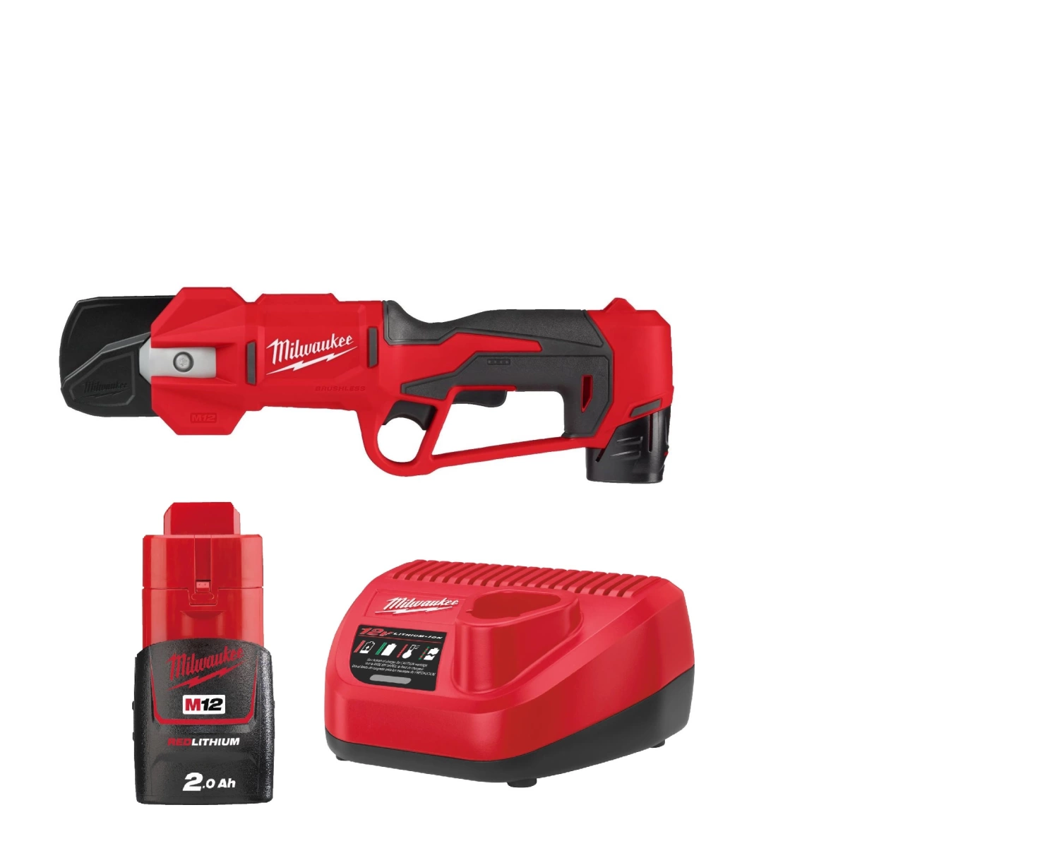 Milwaukee M12 BLPRS-202 EU 12V Li-Ion Accu Snoeischaar set - koolborstelloos-image