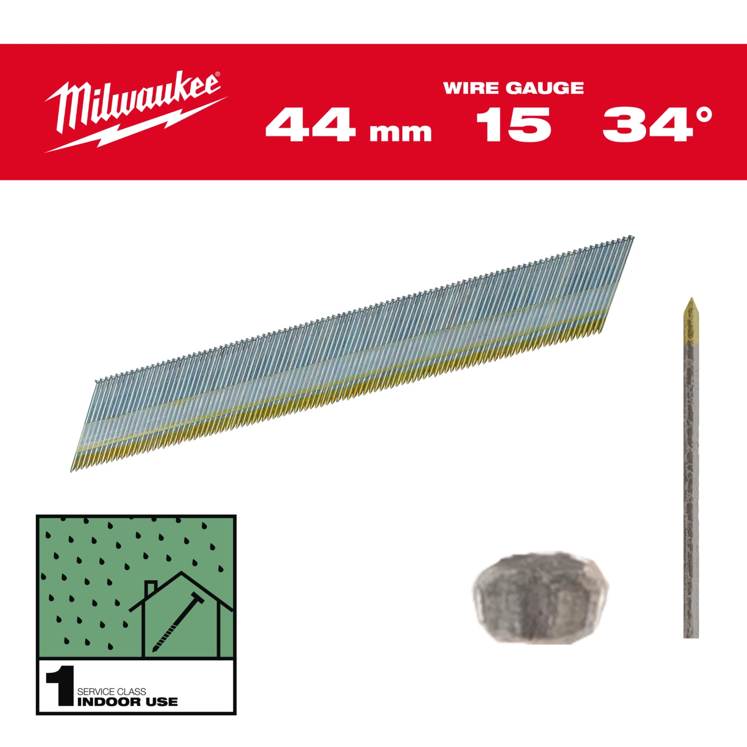 Milwaukee 4932492576 Clous 15G/34/44mm/G/SC1-2,5kpc-image