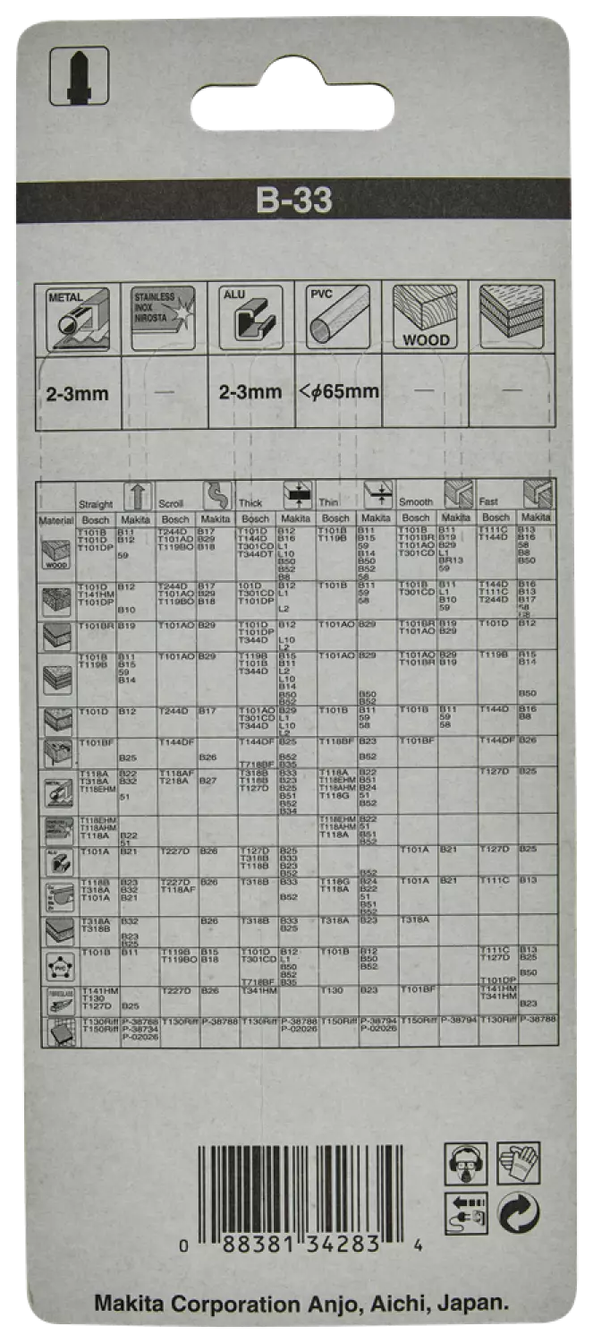 Makita B-10447 Lame de scie sauteuse - 1,8 x 107 x 65 mm - Aluminium (5 pièces)-image