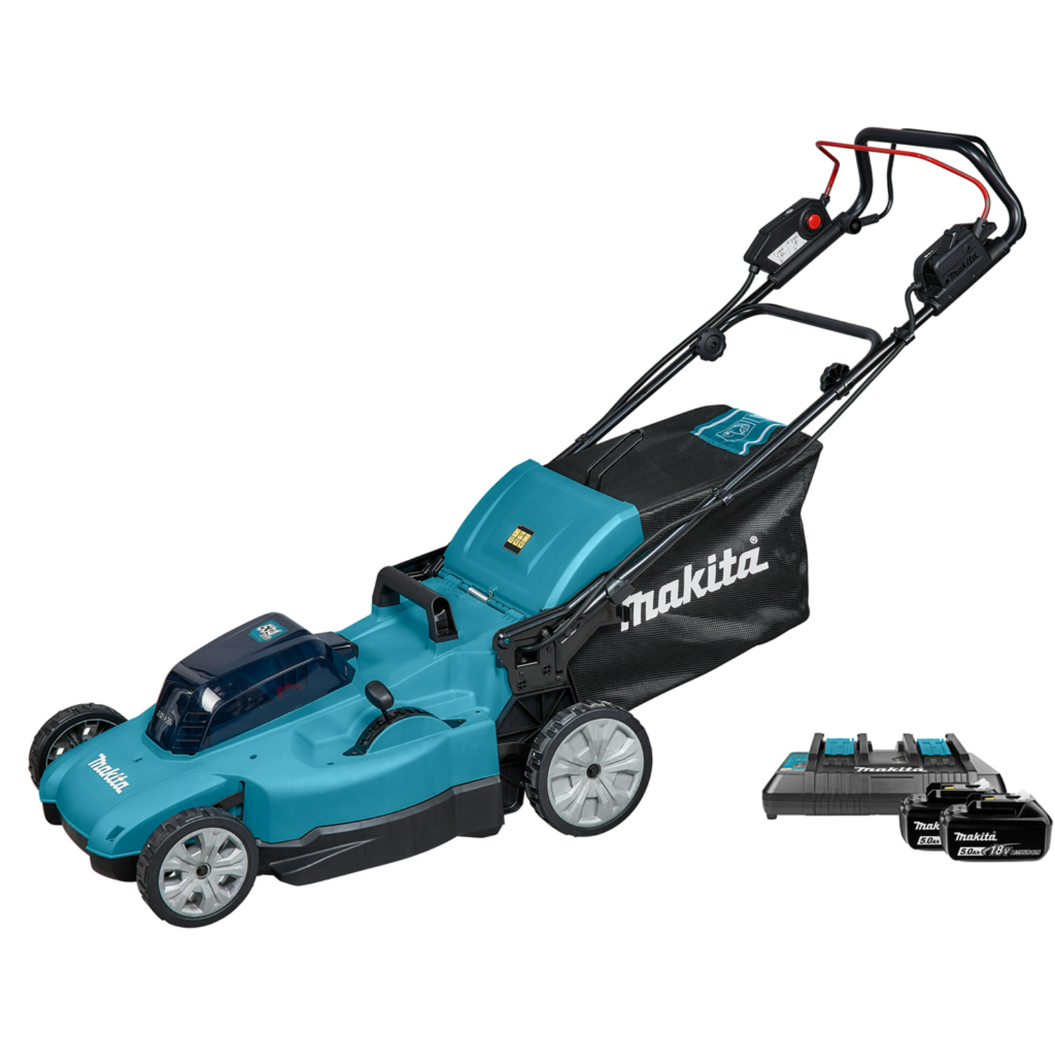 Makita DLM539PT2 (2X18V) Li-Ion Accu Grasmaaier set (2x 5,0Ah) - 53cm - 70L - 1000 m²-image