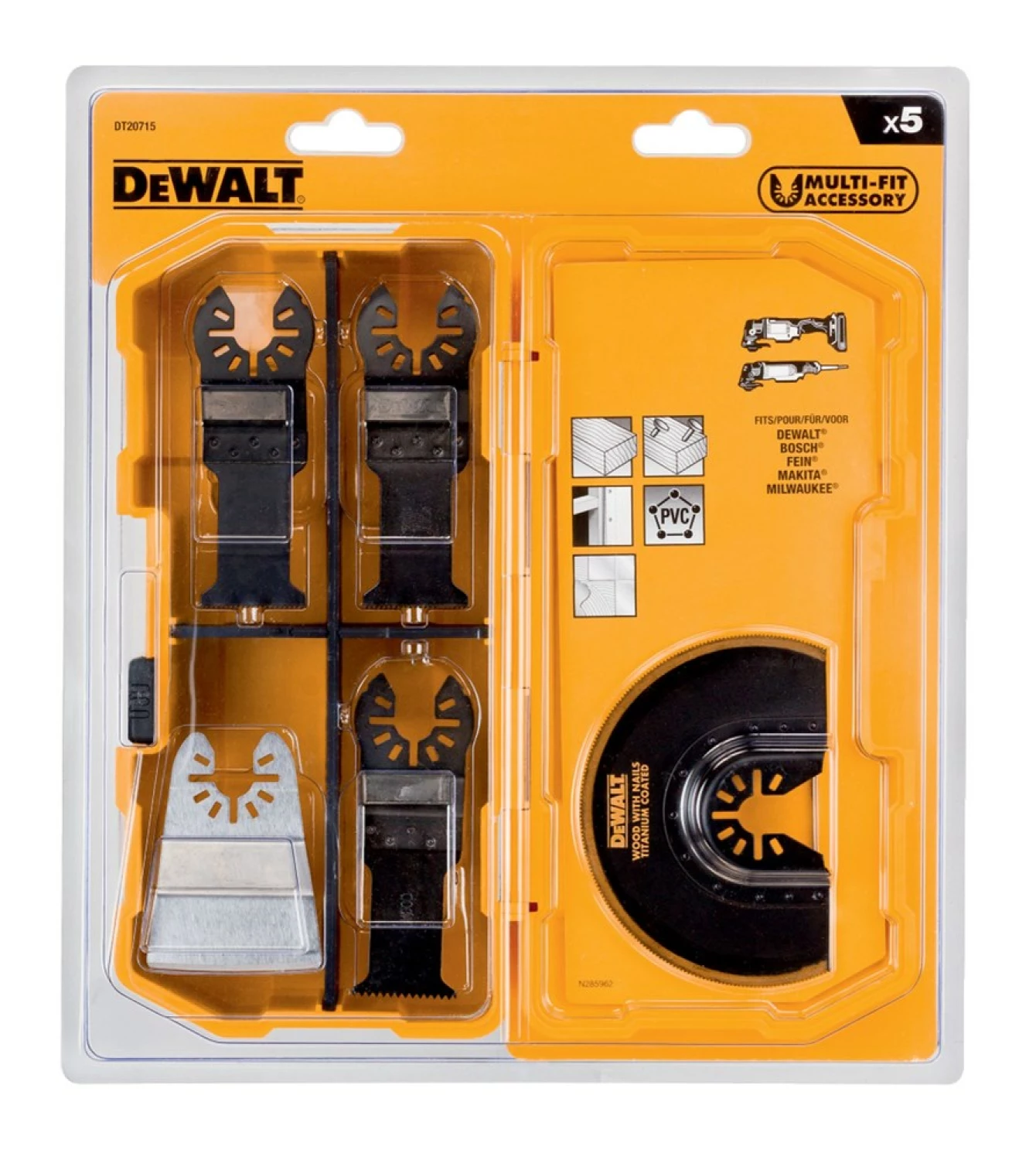 DeWALT DT20715 Set de 5 lames pour multicutter universel-image