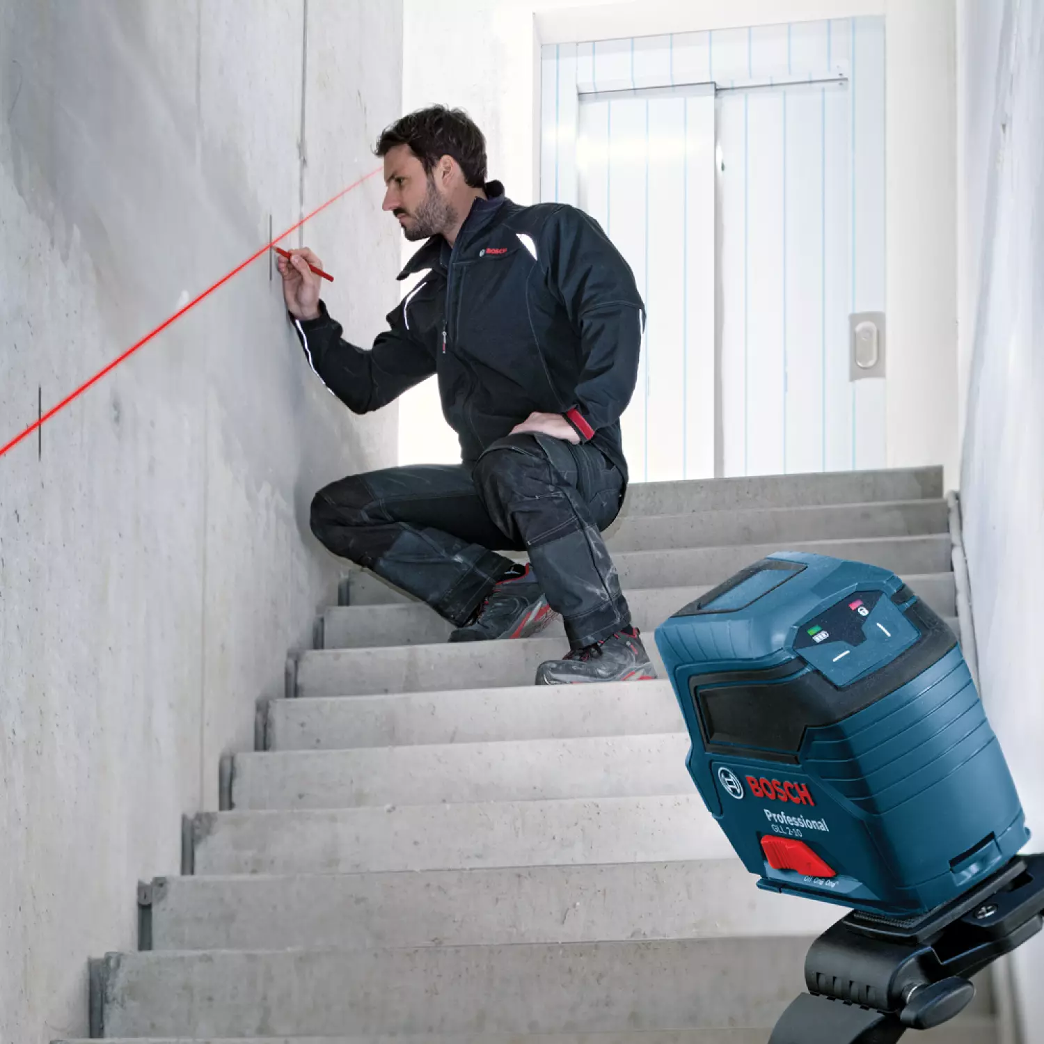 Bosch GLL 2-10 Laser à croix dans un étui - rouge - 10 m-image