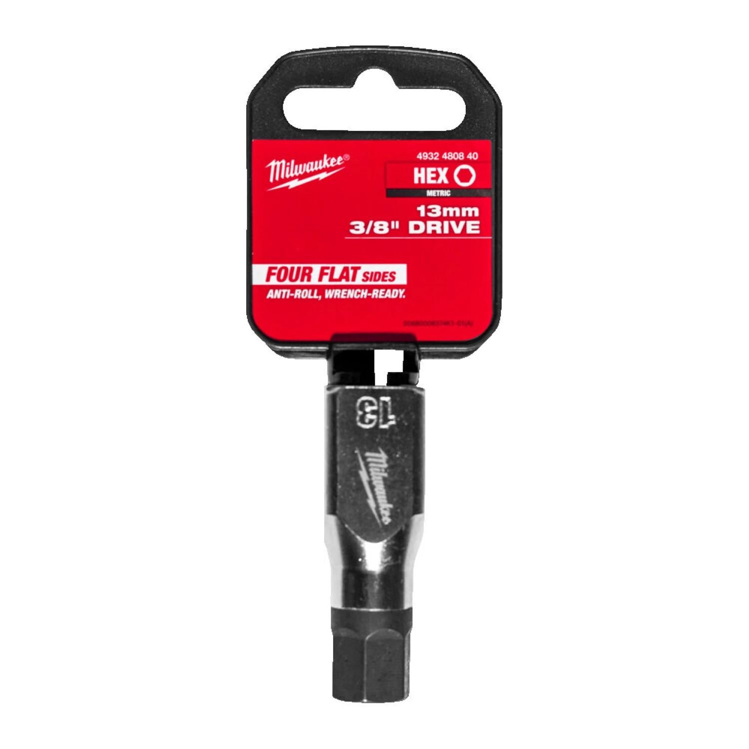 Milwaukee 4932480840 Douille à embout - 3/8" FOUR FLAT - Hex 13mm