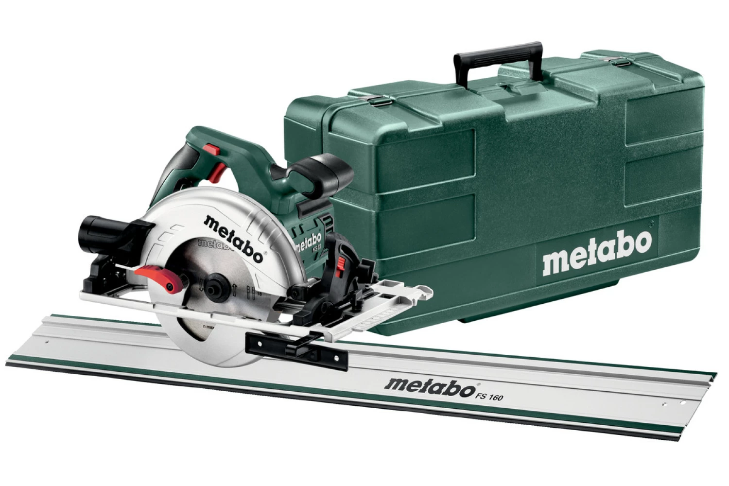 Metabo KS 55 FS Scie circulaire et rail de guidage (1600mm) dans un boîtier - 1200W - 160mm-image