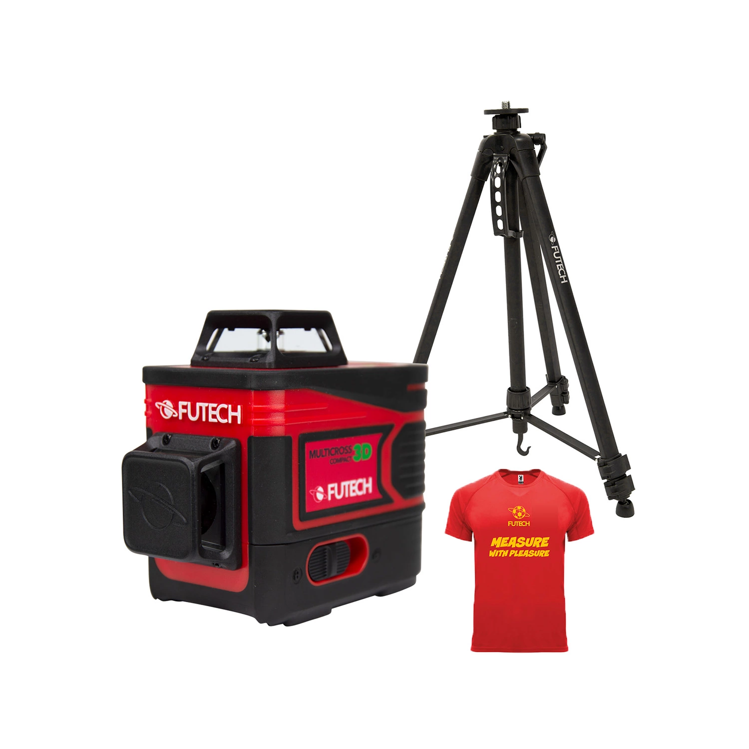 FUTECH MC3D Multicross 3D Compact, kit laser à lignes croisées avec trépied dans une mallette - vert - 2x 150 m - 3 lignes + maillot de la Coupe du monde BE-image