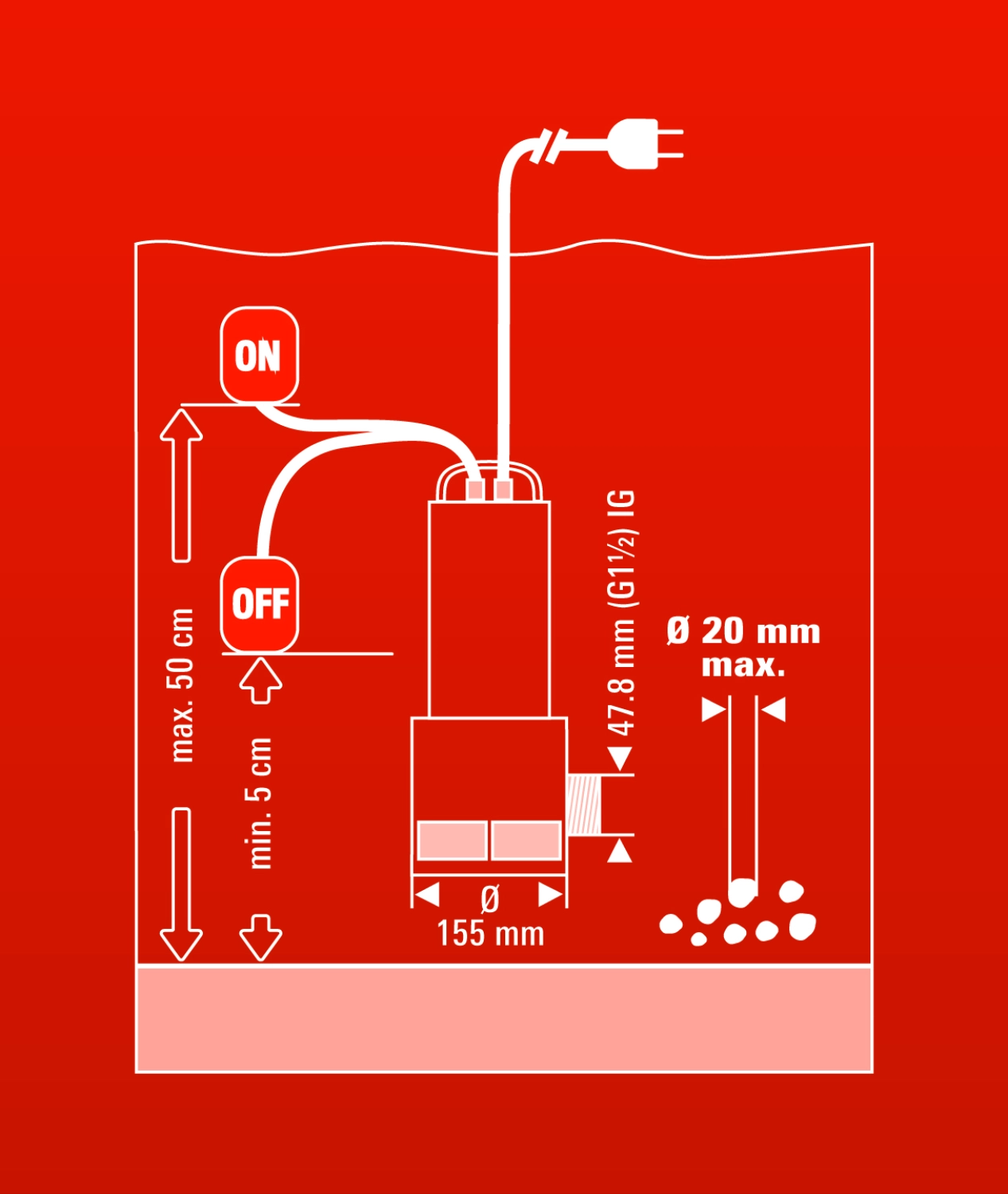 Einhell GH-DP 1020 N Dompelpomp voor vuil water - 1000W - 18000L/uur-image