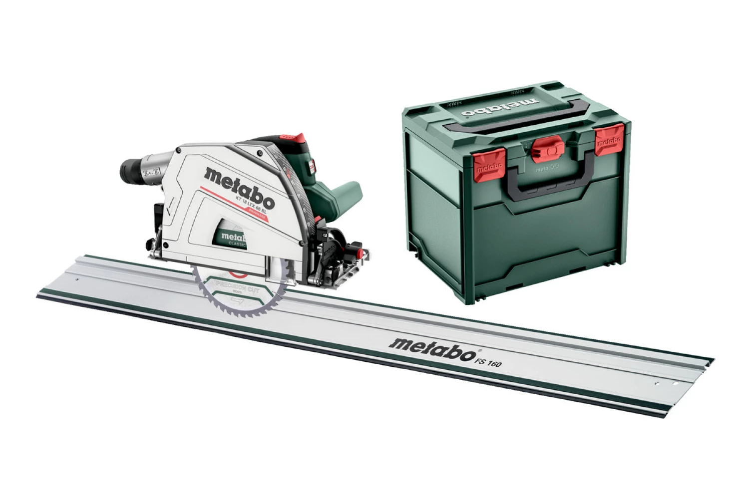 Metabo KT 18 LTX 66 BL - Scie circulaire plongeante sans fil Li-Ion 18V (machine seule) incl. rail de guidage dans MetaBox - 165 x 20 mm - 66 mm-image