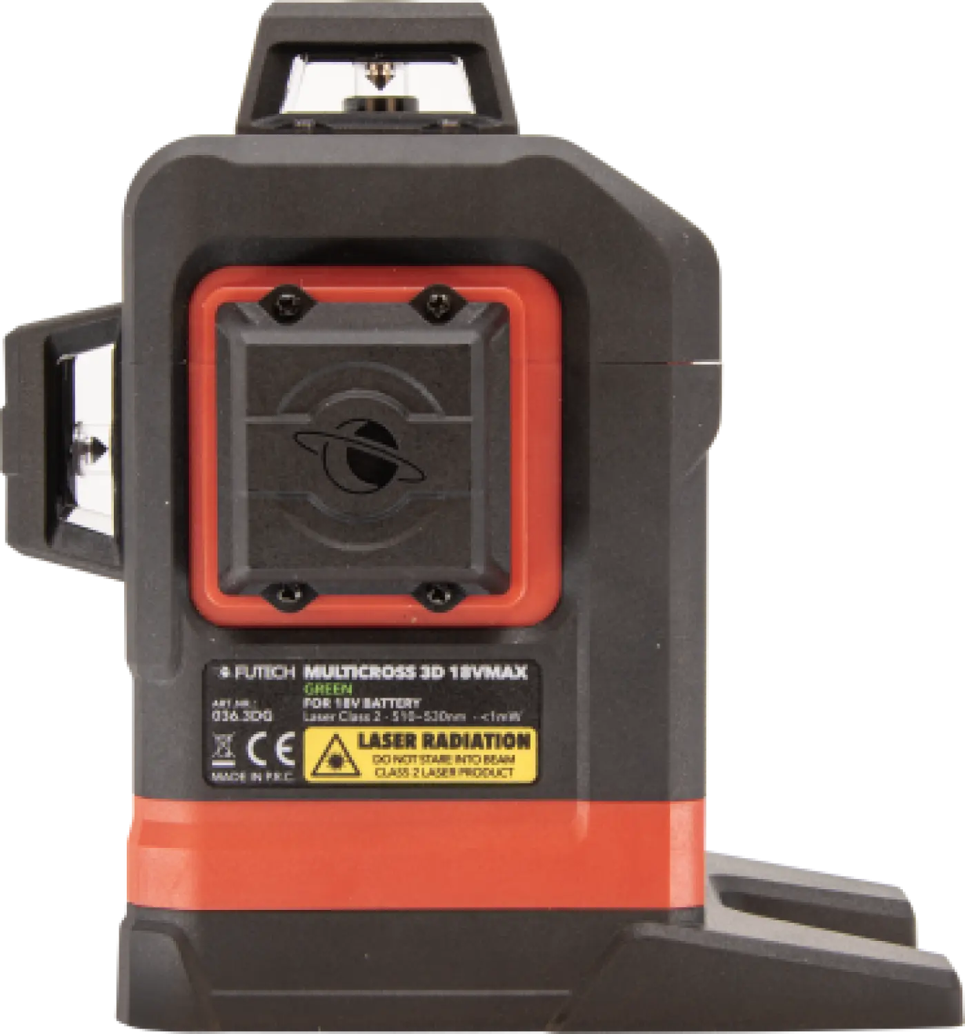 FUTECH Multicross 3D 18VMAX laser croix avec trépied et adaptateur de batterie 18V - vert - 70m - 3 lignes