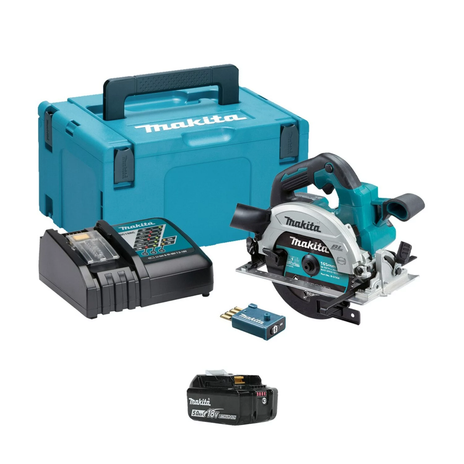 Makita DHS661RTJU 18V Li-Ion accu cirkelzaag set (2x 5.0Ah accu) in Mbox - 165mm - koolborstelloos-image