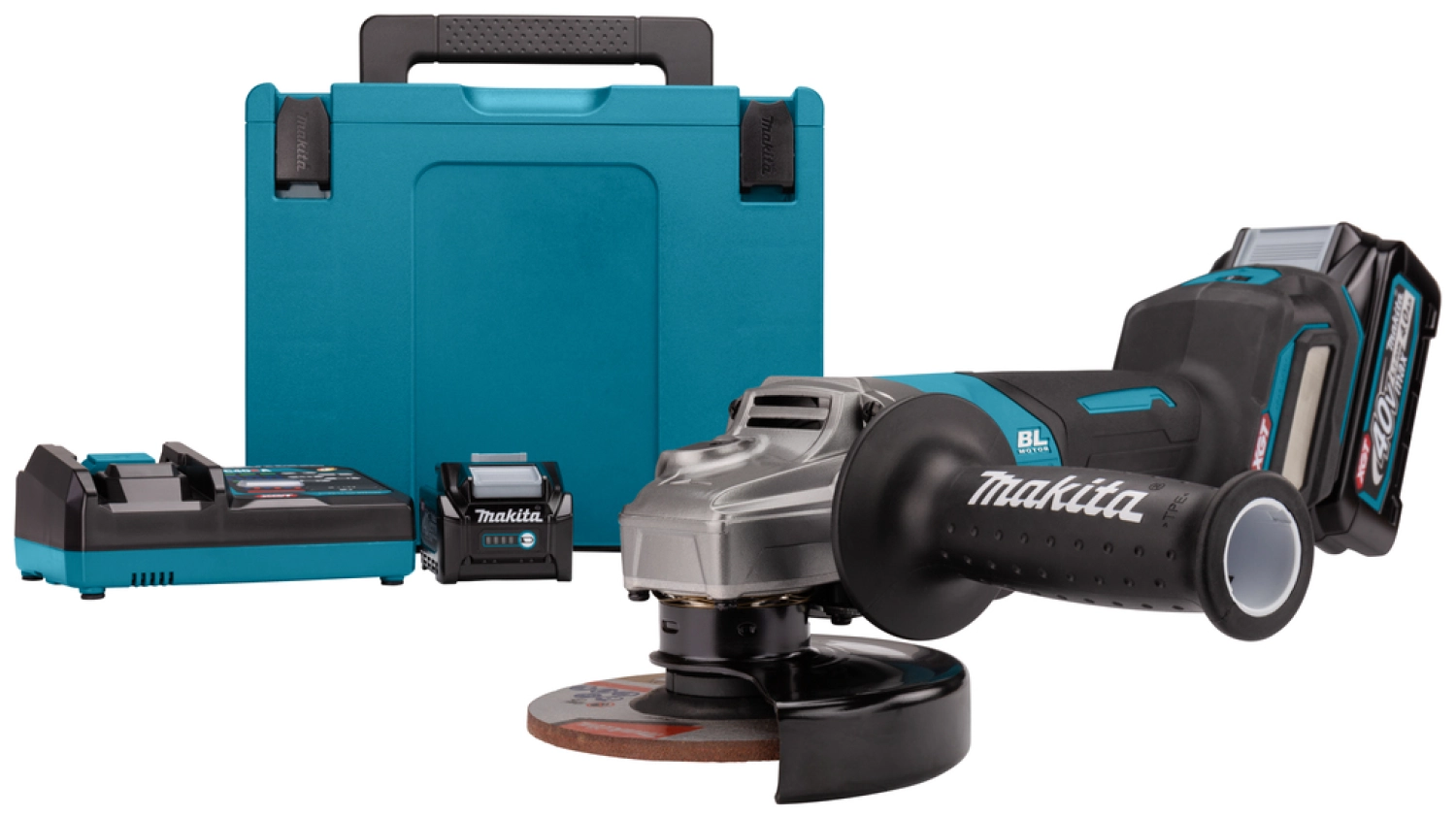 Makita GA032GM201 XGT 40V Max Li-ion accu haakse slijper set (2x 4,0Ah) in Mbox - 125mm - koolborstelloos-image