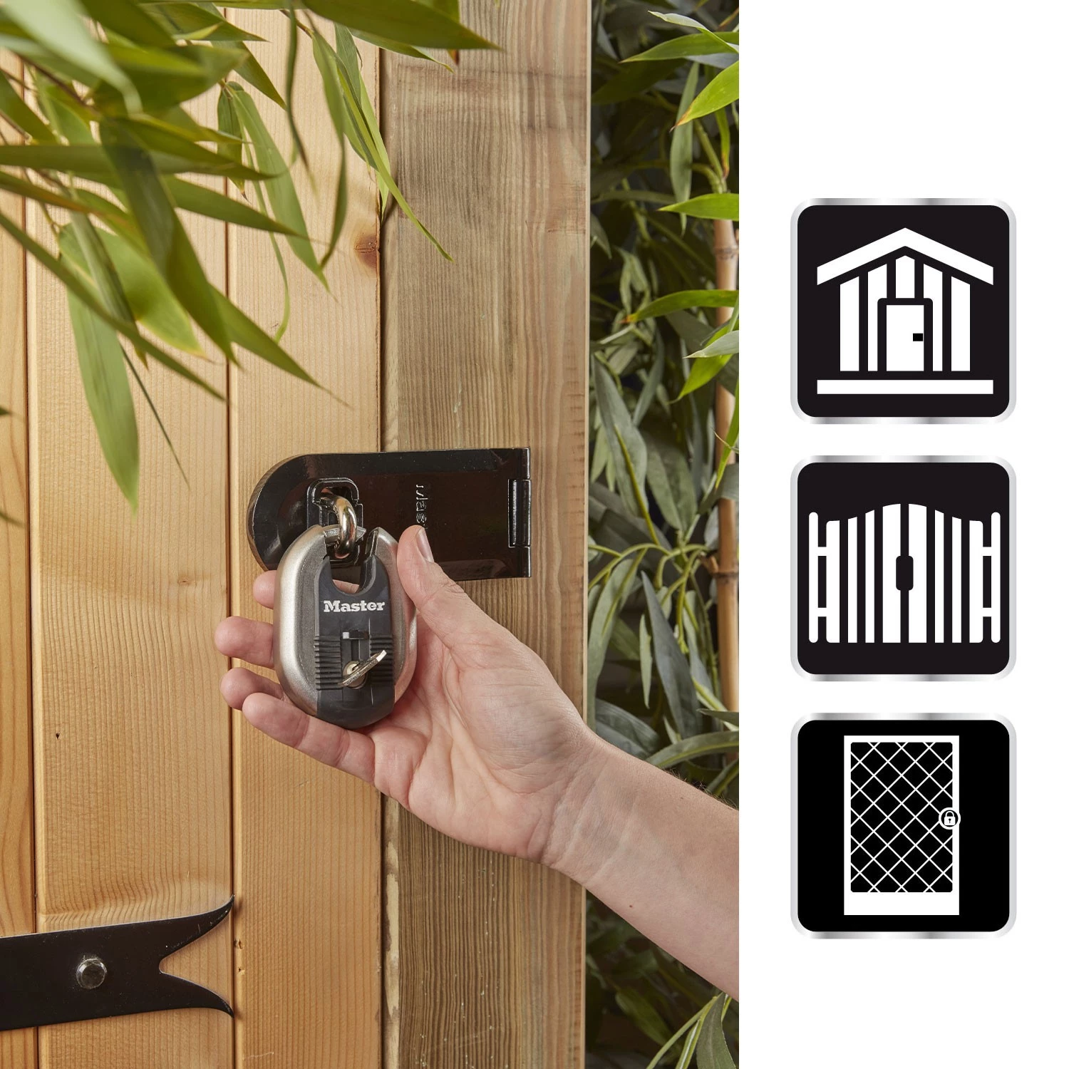 Master Lock M187EURD Cadenas Excell® - Renforcé en titane inoxydable - Largeur de 60mm - Clés-image