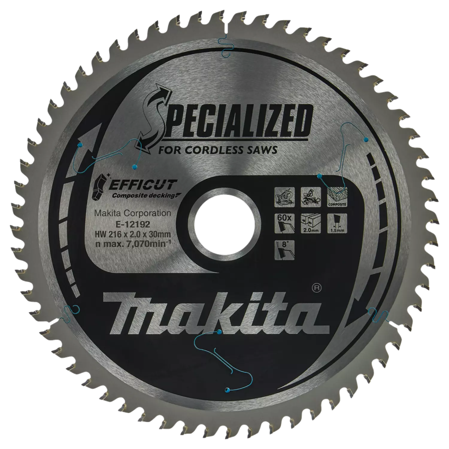 Makita E-12192 Efficut Cirkelzaagblad WPC - 216x30x2,0mm 60T-image